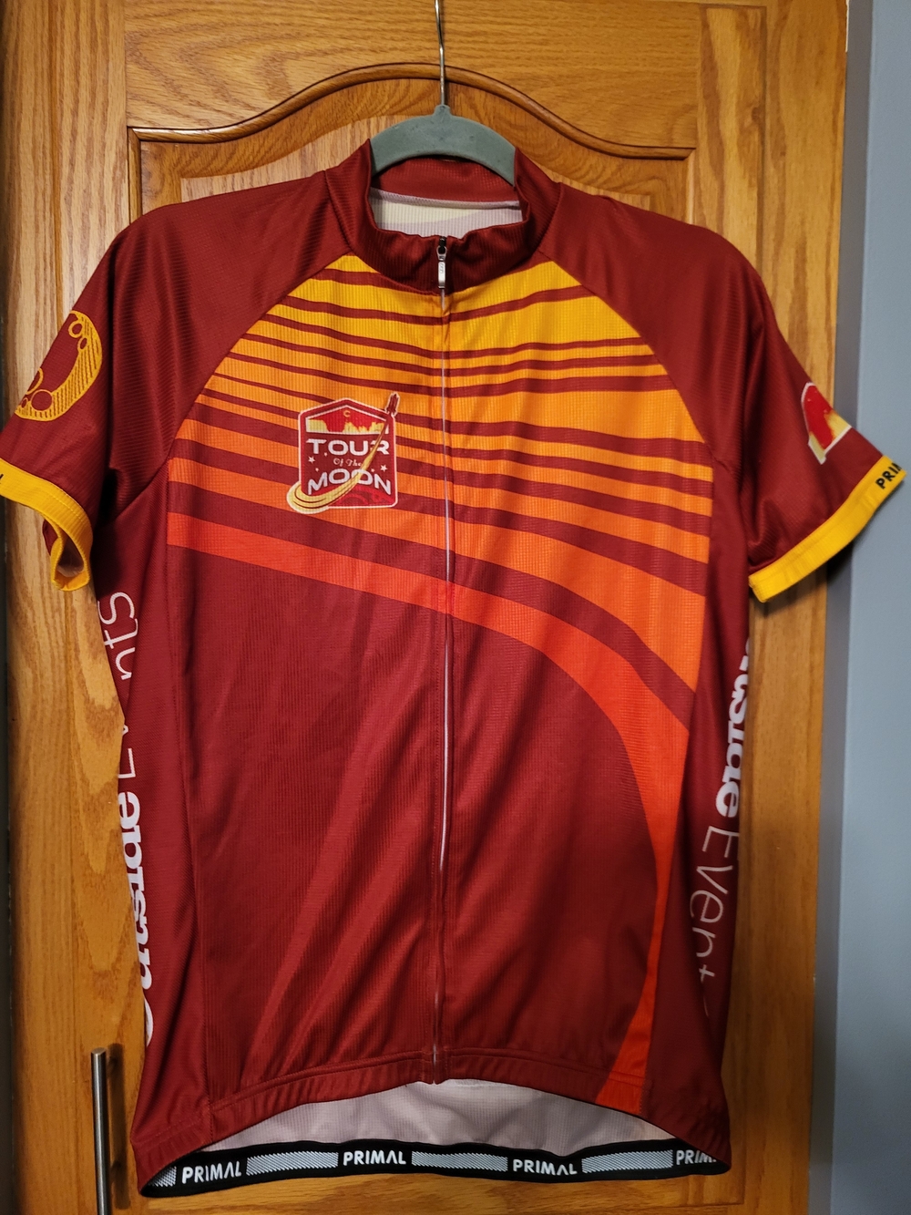 Primal Tour de Moon Men's Maroon and Yellow Cycling Jersey
